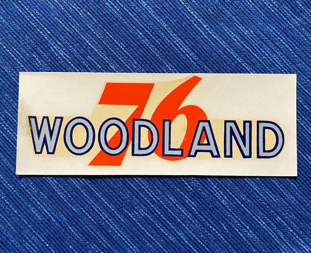 Vintage Union 76 Oil Woodland California Decal Gas Station Travel Souvenir